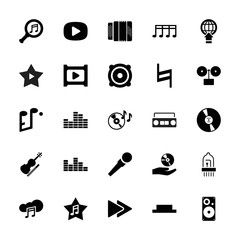 Collection of 25 music filled icons