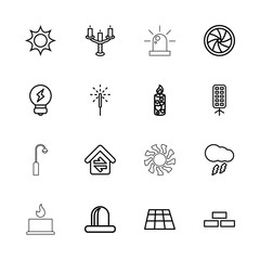 Collection of 16 light outline icons