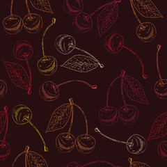 Seamless Pattern with Cherry