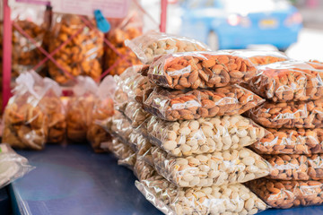 pile of almond at the shop