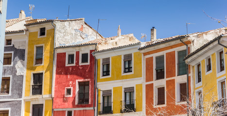 Fototapeta na wymiar Panorama of colorful houses in the center of Cuenca, Spain