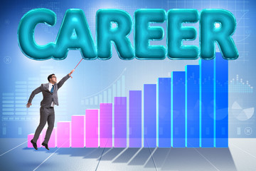 Fototapeta premium Businessman flying in career concept