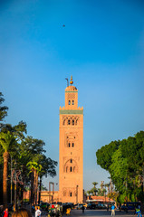 Fototapeta premium Koutoubia Mosque minaret in old medina of Marrakech, Morocco