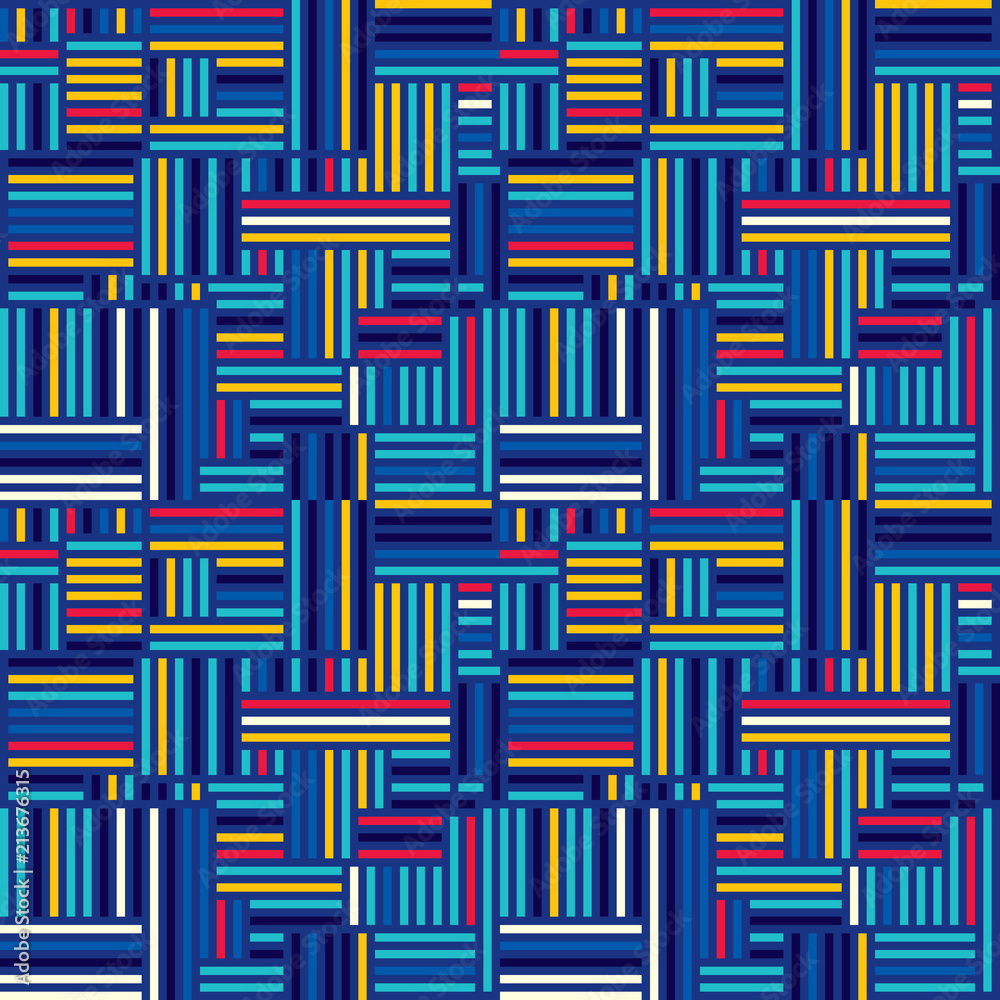 Fototapete Abstract seamless background. Vector geometric lines pattern. Pattern for textiles and packaging.