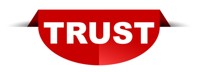 red vector round banner trust