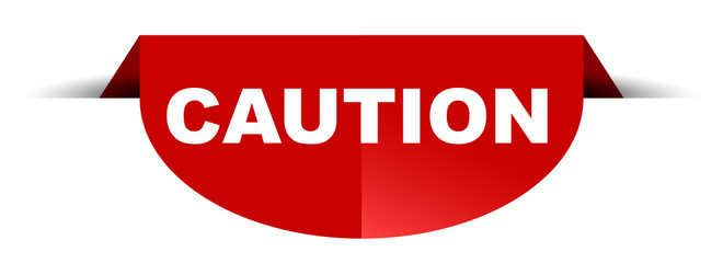 red vector round banner caution