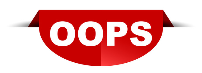 red vector round banner oops