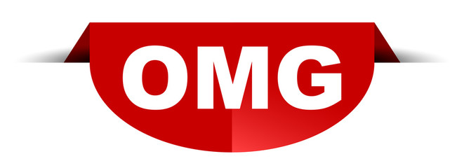 red vector round banner omg