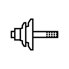 Dumbbell icon vector sign and symbol isolated on white background, Dumbbell logo concept