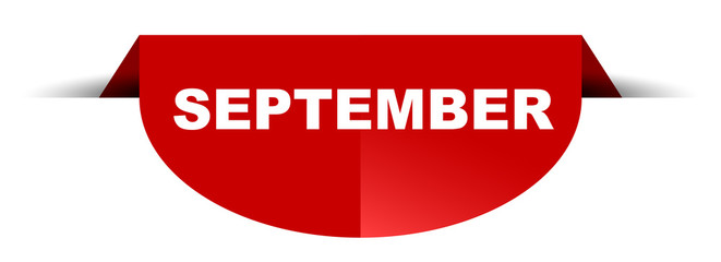 red vector round banner september