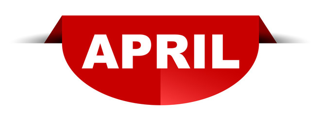 red vector round banner april