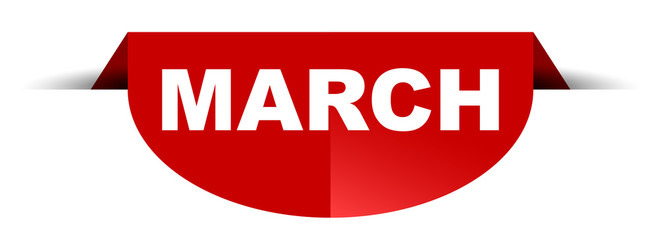 red vector round banner march