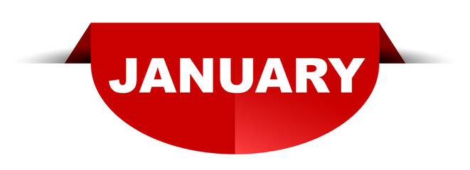 red vector round banner january