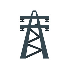 Electric tower icon vector sign and symbol isolated on white background, Electric tower logo concept