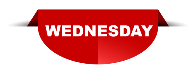 red vector round banner wednesday