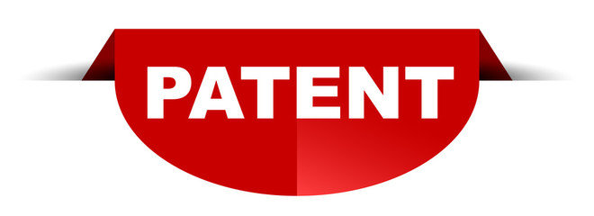red vector round banner patent
