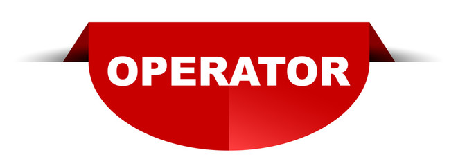 red vector round banner operator