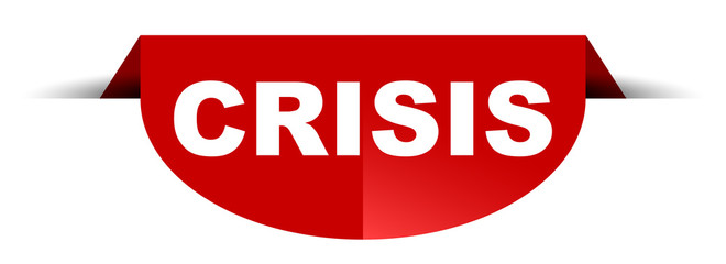 red vector round banner crisis