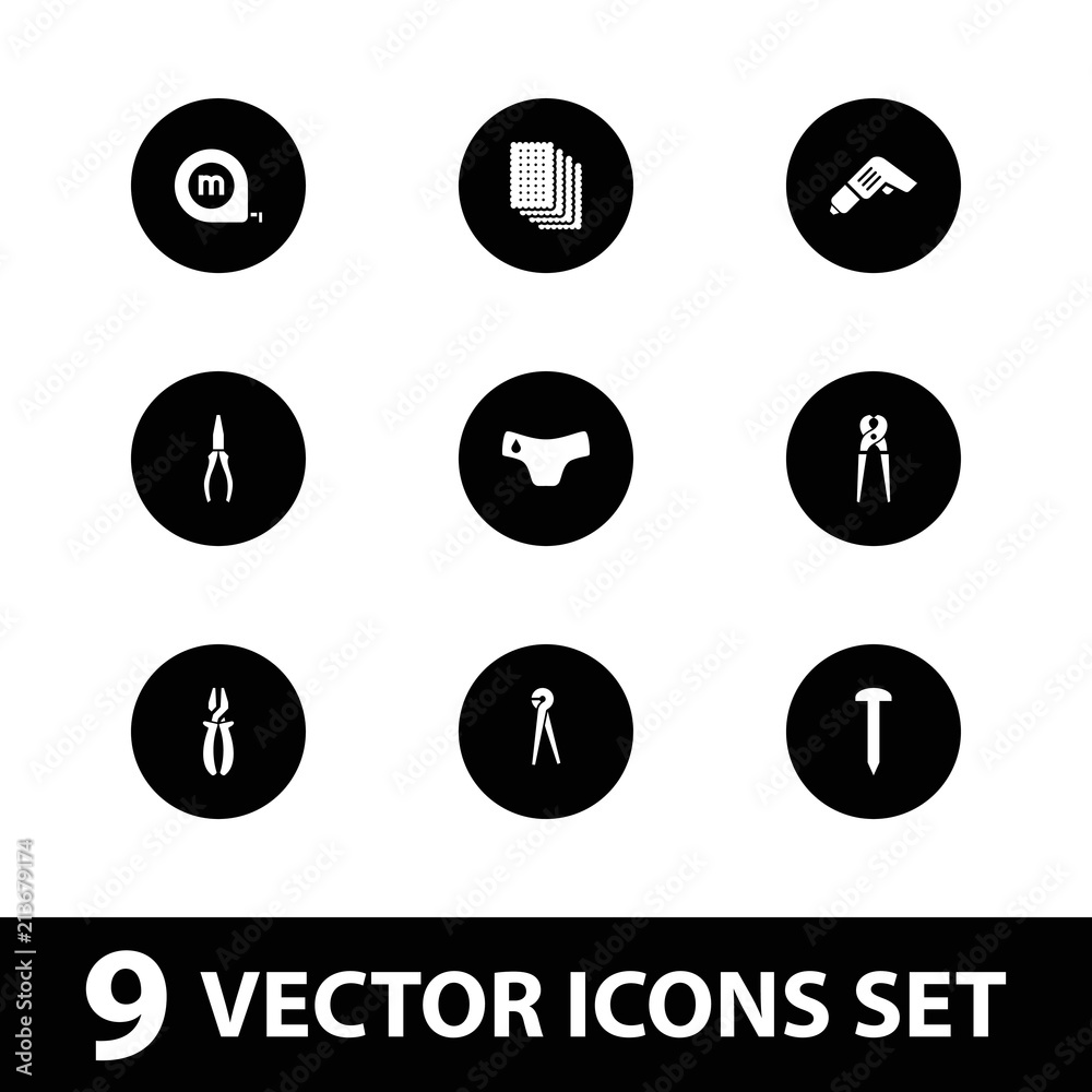 Canvas Prints Collection of 9 fix filled icons