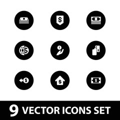 Collection of 9 dollar filled icons
