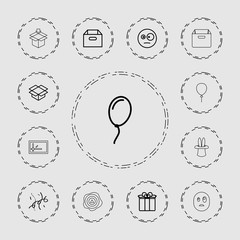 Collection of 13 surprise outline icons