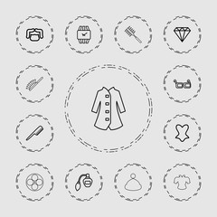 Collection of 13 fashion outline icons