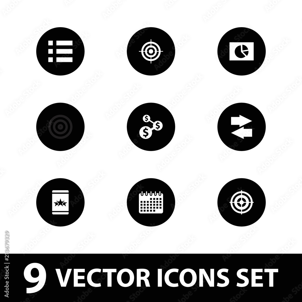 Poster collection of 9 ui filled icons