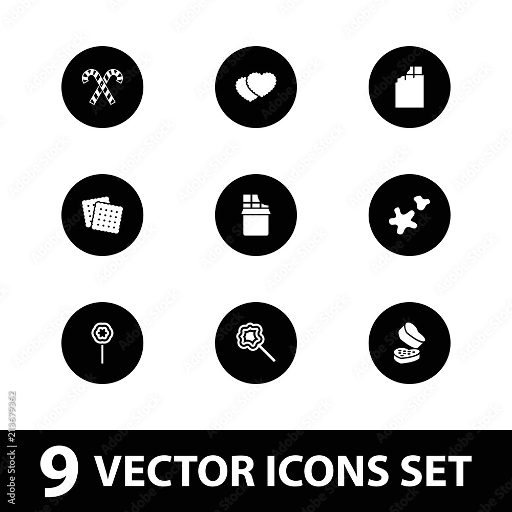 Sticker Collection of 9 candy filled icons