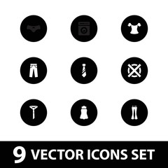 Collection of 9 clothes filled icons