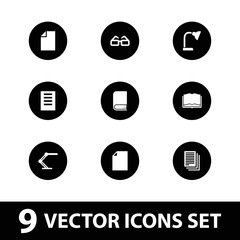 Collection of 9 reading filled icons
