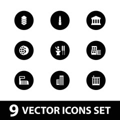 Collection of 9 government filled icons