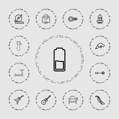 Collection of 13 electric outline icons