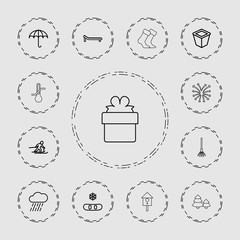 Collection of 13 season outline icons