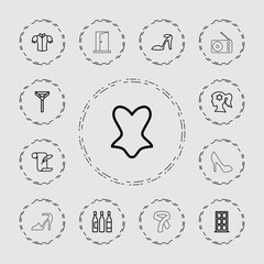 Collection of 13 elegance outline icons