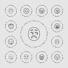 Collection of 13 mood outline icons