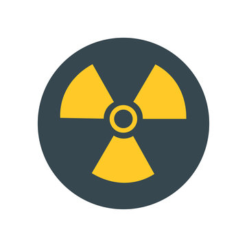 Nuclear icon vector sign and symbol isolated on white background, Nuclear logo concept