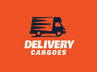 Modern professional vector logo delivery cargoes in orange theme