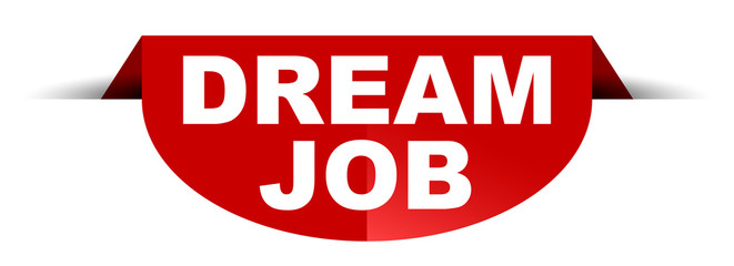red vector round banner dream job