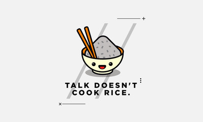 Talk Doesn't Cook Rice Motivational Quote Poster Design