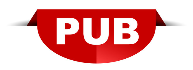 red vector round banner pub