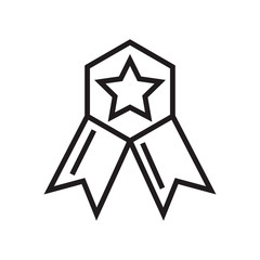 Medal icon vector sign and symbol isolated on white background, Medal logo concept