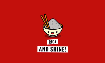 Rice and Shine Pun Poster Design