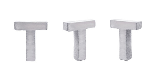 Single sawn wooden letter isolated