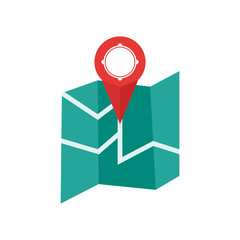 Map icon vector sign and symbol isolated on white background, Map logo concept