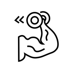 Muscle icon vector sign and symbol isolated on white background, Muscle logo concept