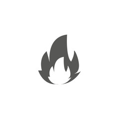 Fire Icon. Flat black pictogram. Illustration symbol.
