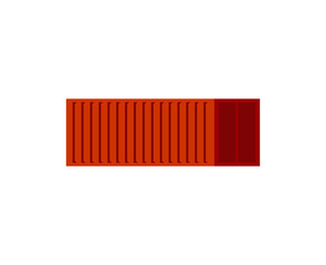 Cargo container red isolated. Transportation of goods Vector illustration.