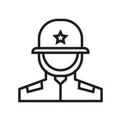 Soldier icon vector sign and symbol isolated on white background, Soldier logo concept