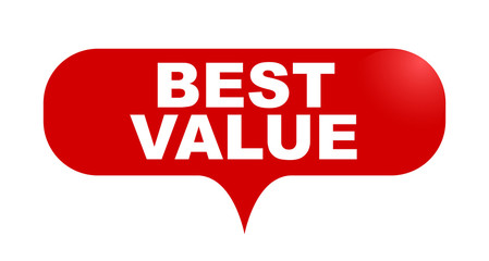 red vector bubble banner best value