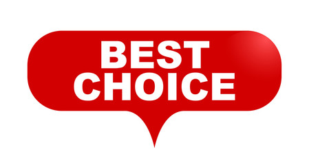 red vector bubble banner best choice